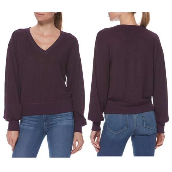 PAIGE Arizona Top in burgundy - Picture 2 of 5